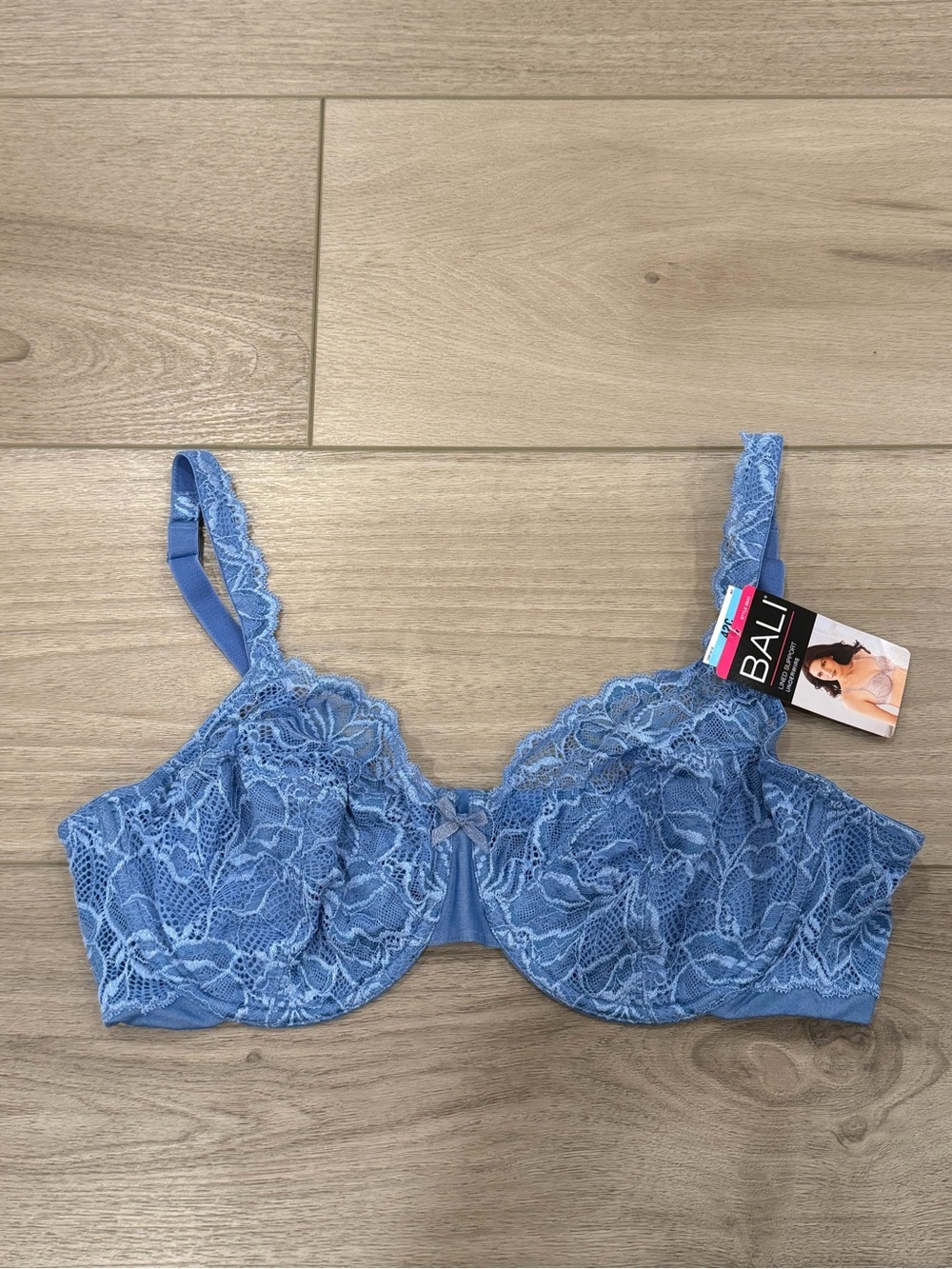 NWT Bali Lace Desire Underwire Bra Size 42C Blue DF6543 Lined Support